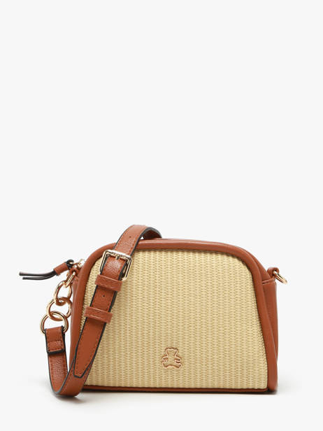 Shoulder Bag Raphia Paper Lulu castagnette Brown raphia YAUCOURT