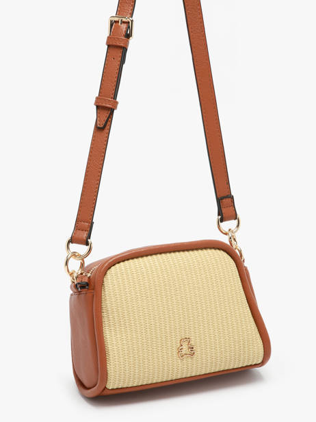 Shoulder Bag Raphia Paper Lulu castagnette Brown raphia YAUCOURT other view 2