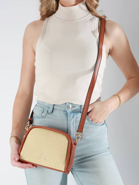 Shoulder Bag Raphia Paper Lulu castagnette Brown raphia YAUCOURT other view 1