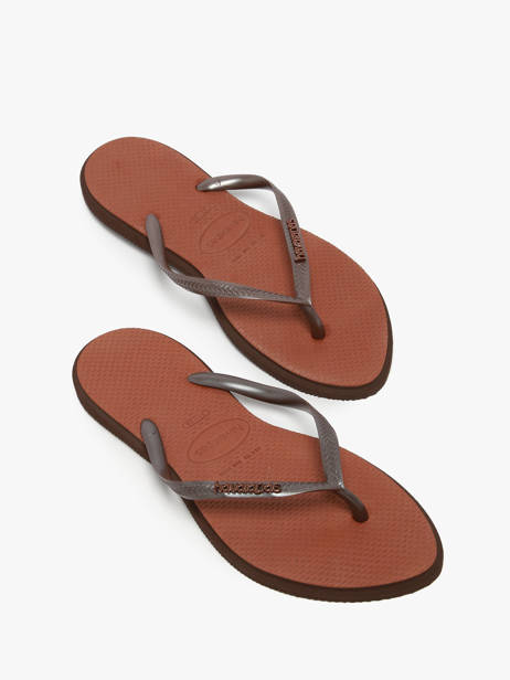 Tongs Havaianas Marron women 4149584F vue secondaire 2