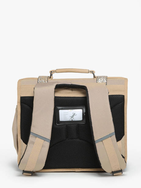 Wheeled Schoolbag 2 Compartments Cameleon Beige vintage fantasy PBVGCA38 other view 4