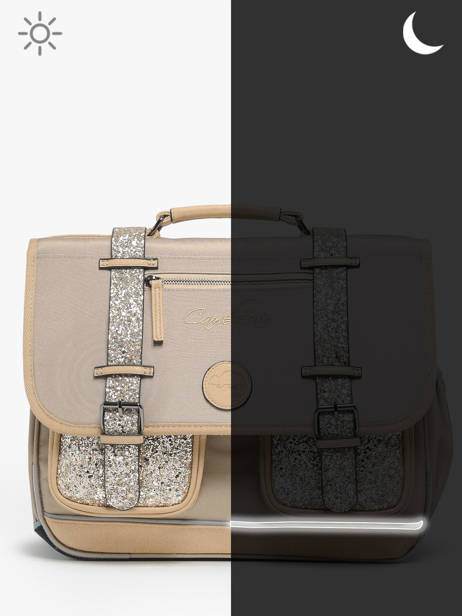 Wheeled Schoolbag 2 Compartments Cameleon Beige vintage fantasy PBVGCA38 other view 7