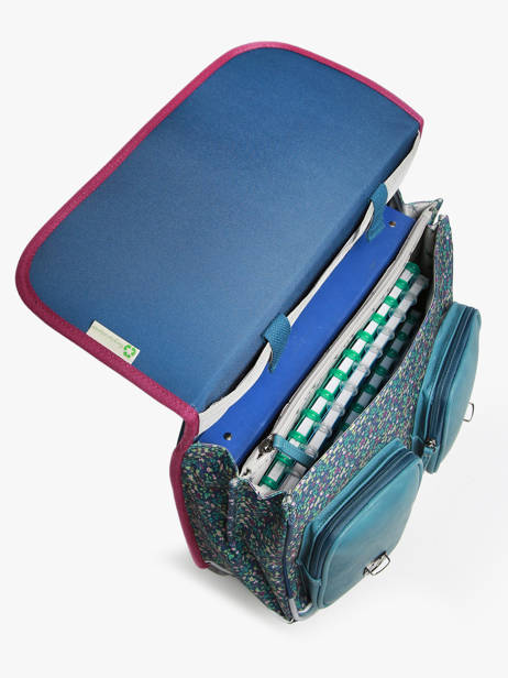 Schoolbag On Wheels For Kids 2 Compartments Cameleon Blue vintage fantasy PBVGCR38 other view 3