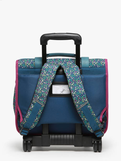 Schoolbag On Wheels For Kids 2 Compartments Cameleon Blue vintage fantasy PBVGCR38 other view 4