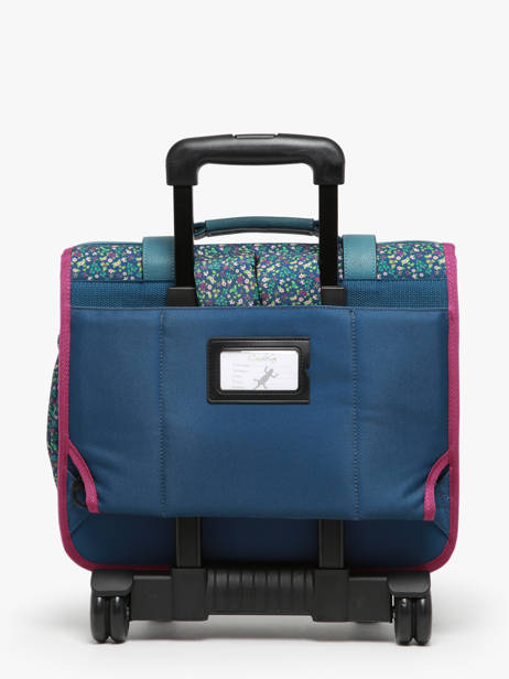 Schoolbag On Wheels For Kids 2 Compartments Cameleon Blue vintage fantasy PBVGCR38 other view 5