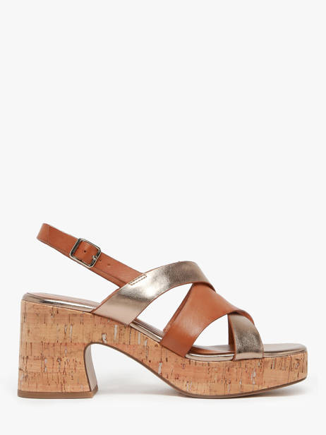Heeled Sandals In Leather Tamaris Brown accessoires 44