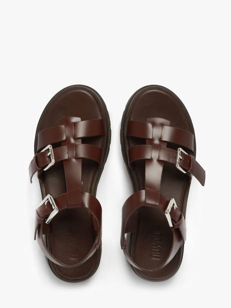 Sandals Teresa In Leather Nuyou Brown women 37121 other view 3