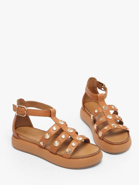 Sandals In Leather Inuovo Brown accessoires A96039 other view 1