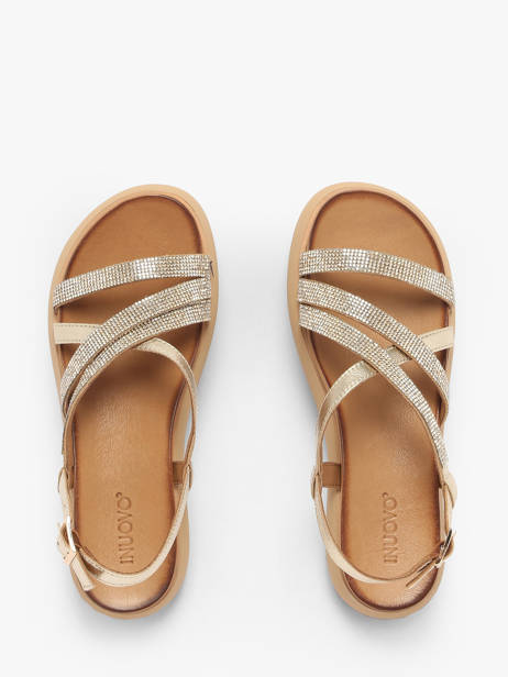 Sandals In Leather Inuovo Gold accessoires A96051 other view 3