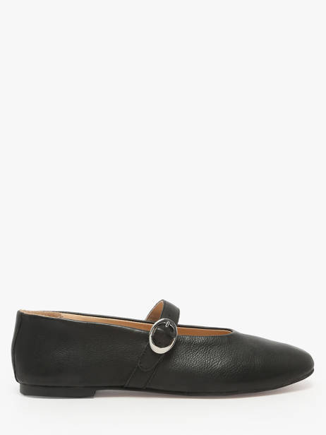 Ballerinas With Straps In Leather Inuovo Black accessoires C11003