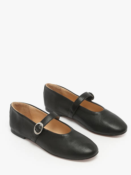 Ballerinas With Straps In Leather Inuovo Black accessoires C11003 other view 2