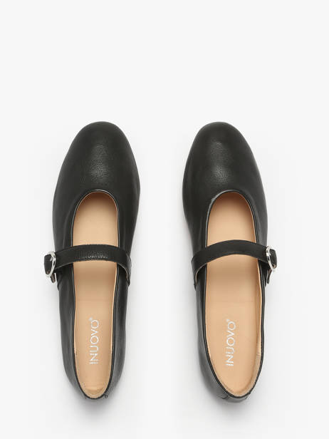 Ballerinas With Straps In Leather Inuovo Black accessoires C11003 other view 4