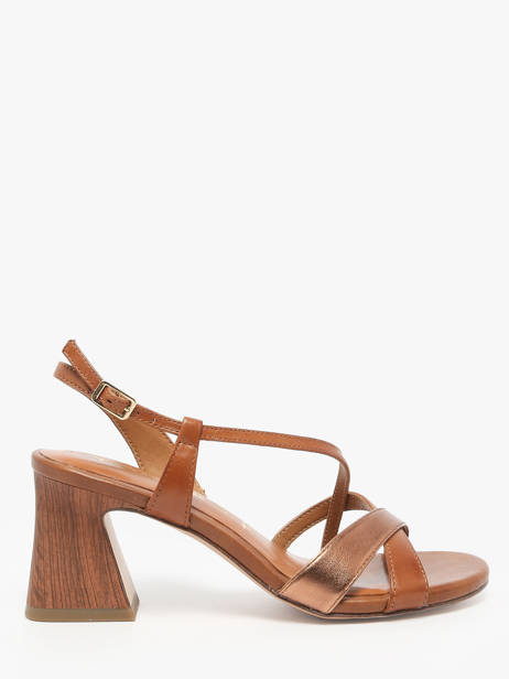 Heeled Sandals In Leather Tamaris Brown accessoires 44
