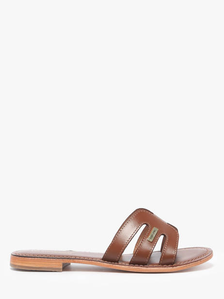 Slippers Damia In Leather Les tropeziennes Brown women DAMIA