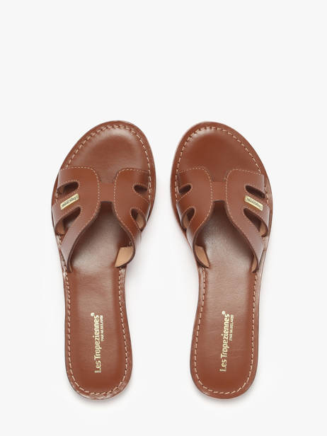 Slippers Damia In Leather Les tropeziennes Brown women DAMIA other view 4