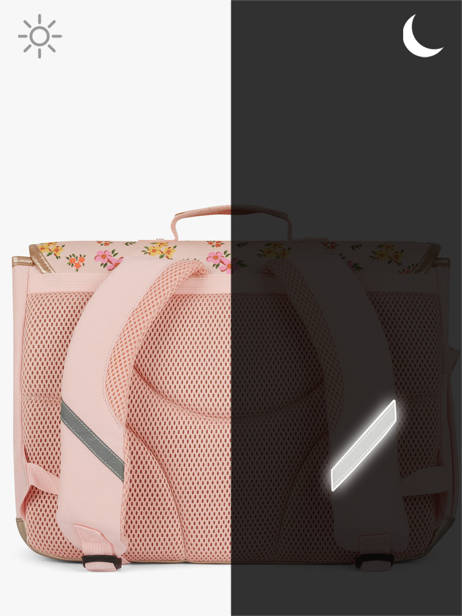2-compartment Satchel Caramel et cie Pink boheme FI other view 5