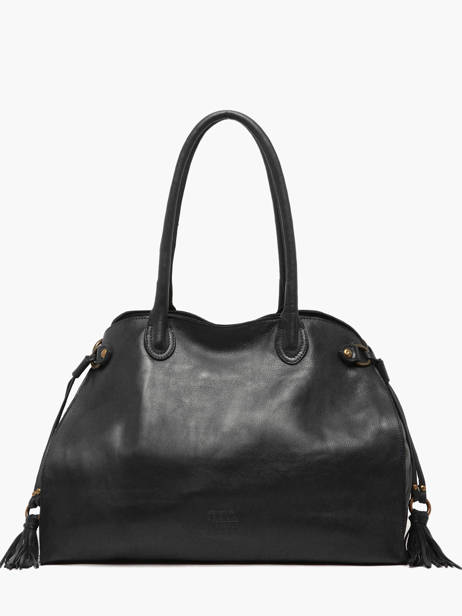 Shoulder Bag Cow A4 Leather Basilic pepper Black cow BCOW85