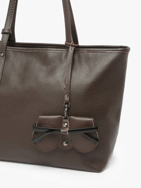 Étui Lunettes Caviar Cuir Milano Marron caviar CA25069 vue secondaire 2