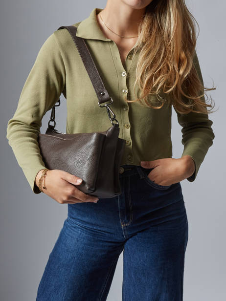 Sac Bandoulière Caviar Cuir Milano Marron caviar CA25066 vue secondaire 1