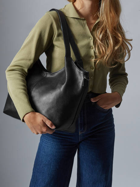 Sac Porté épaule Caviar Cuir Milano Noir caviar CA25061 vue secondaire 1