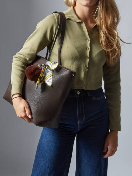 Sac Porté épaule A4 Grained Miniprix Marron grained 1 vue secondaire 1