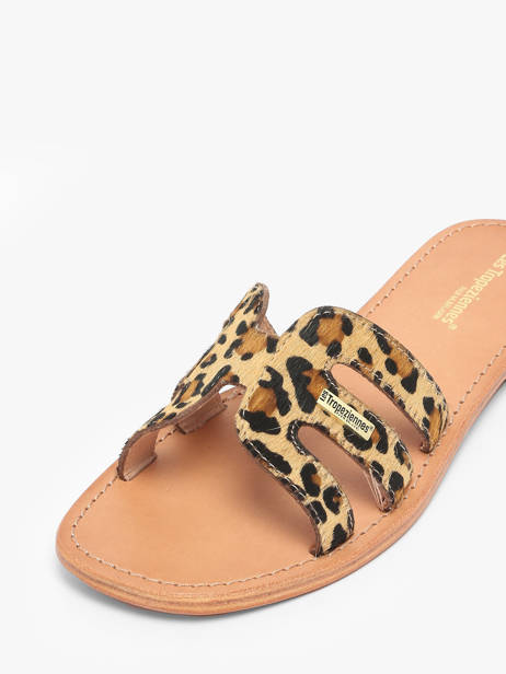 Leather Hadamia Slide Sandals Les tropeziennes Beige women HADAMIA other view 2