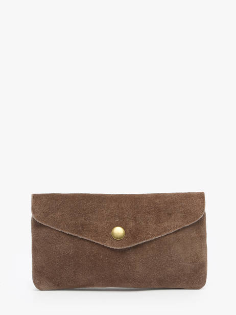 Porte-monnaie Velvet Cuir Milano Marron velvet VE23113