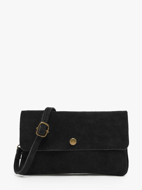 Sac Bandoulière Velvet Cuir Milano Noir velvet VE23067