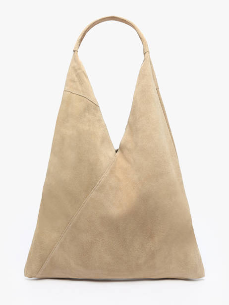 Sac Porté épaule A4 Velvet Cuir Milano Beige velvet VE25069