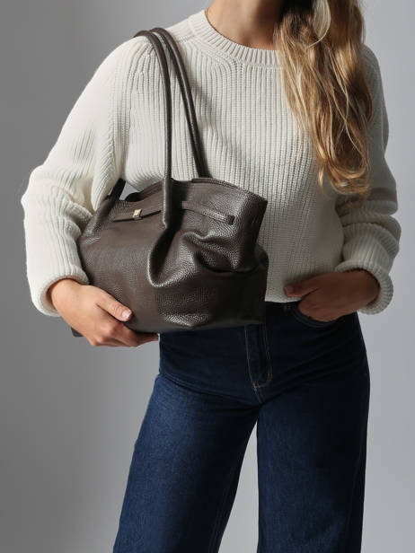 Sac Porté épaule Caviar Cuir Milano Marron caviar CA25062 vue secondaire 1