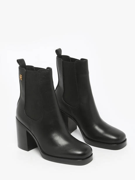 Bottines à Talon En Cuir Tommy hilfiger Noir accessoires 8844BDS vue secondaire 2