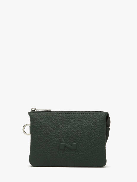 Porte-monnaie 2 Compartiments Cuir Nathan baume Vert original n 302N
