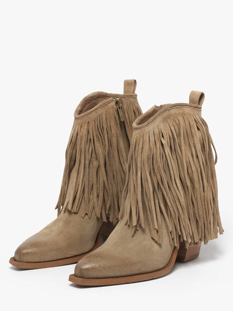 Santiags En Cuir Metisse Beige accessoires XD2125 vue secondaire 2