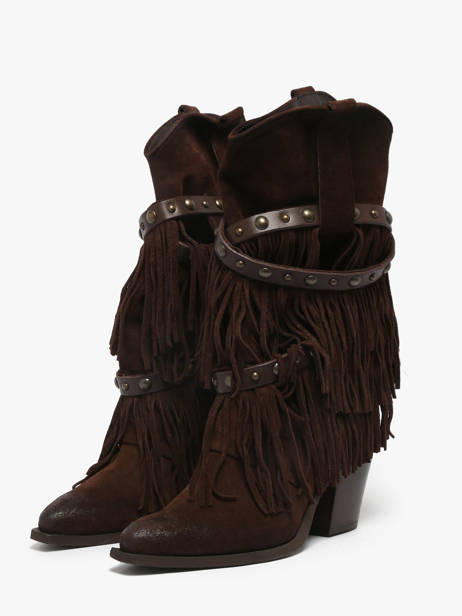 Santiags En Cuir Metisse Marron accessoires XD2128 vue secondaire 2