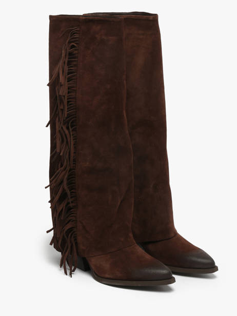 Bottes à Talon En Cuir The icona Marron accessoires TX565 vue secondaire 2