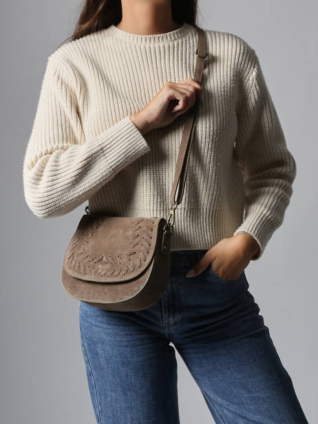 Sac Bandoulière Velvet Cuir Milano Marron velvet VE25062 vue secondaire 1