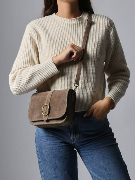 Sac Bandoulière Velvet Cuir Milano Marron velvet VE25063 vue secondaire 1