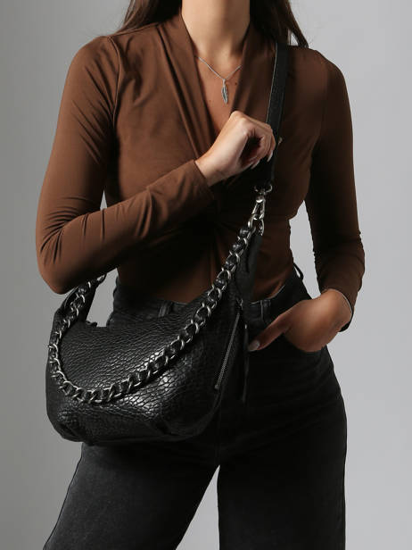 Sac Bandoulière Vintage Cuir Mila louise Noir vintage 3485E vue secondaire 1