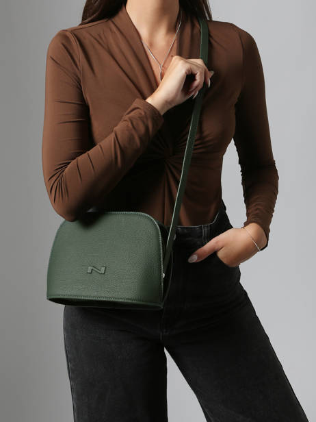 Sac Bandoulière Lilou Cuir Nathan baume Vert egee 2 vue secondaire 1