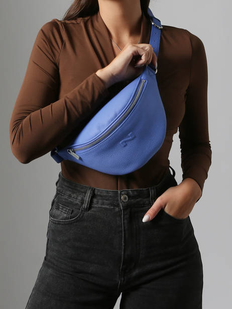 Sac Banane Small Derby Cuir Nathan baume Bleu n city 25 vue secondaire 1