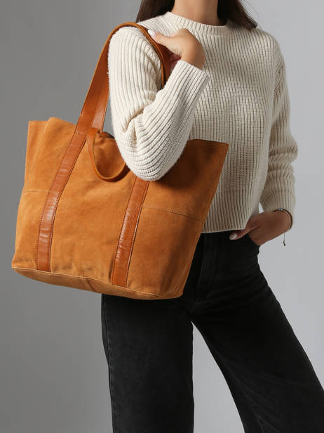 Sac Porté épaule Jasmin Cuir Pieces Marron jasmin 17160092 vue secondaire 1