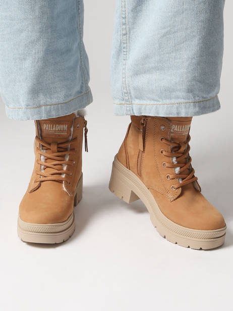 Bottines à Talon En Cuir Palladium Marron accessoires 99527254 vue secondaire 1