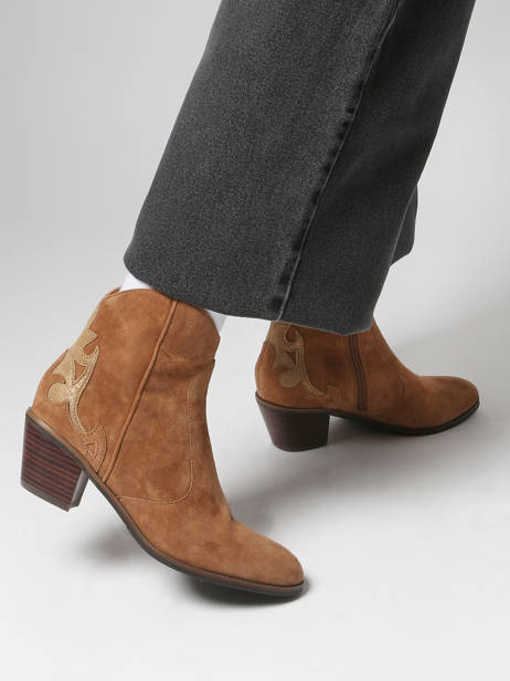 Bottines à Talon En Cuir Mam'zelle Marron accessoires CSGGF41 vue secondaire 1