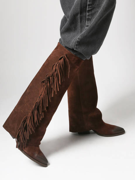 Bottes à Talon En Cuir The icona Marron accessoires TX565 vue secondaire 1
