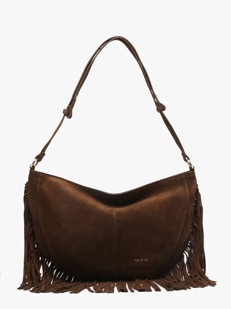 Sac Porté épaule à Franges Rodeo Cuir Nat et nin Marron vintage RODEOFRA