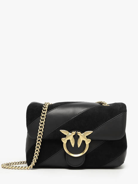 Sac Bandoulière Love Bag Puff Cuir Pinko Noir love bag puff A2JY