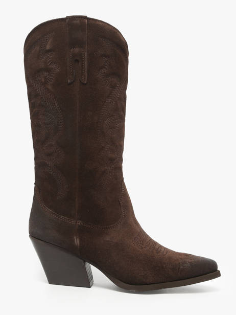 Santiags En Croûte De Cuir Avec Surpiqûres The icona Marron accessoires TX160