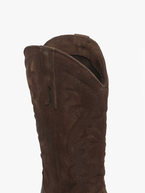 Santiags En Croûte De Cuir Avec Surpiqûres The icona Marron accessoires TX160 vue secondaire 3