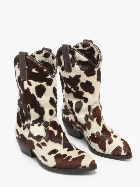 Santiags En Poils De Vache The icona Beige accessoires CISBOMA1 vue secondaire 1
