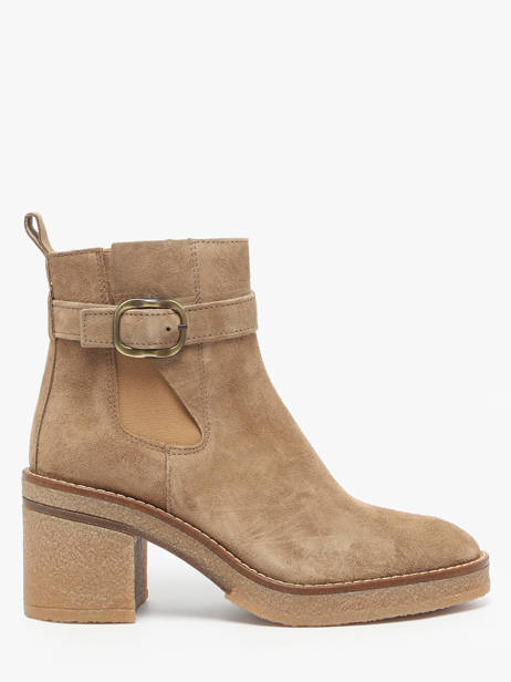 Bottines à Talon En Cuir Alpe Marron accessoires 54651109